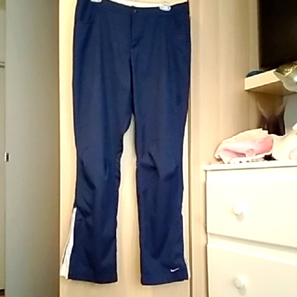 Nike Blue Athletic Pants with White Accents Sz M
